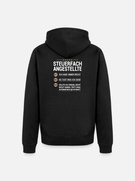 Steuerfachangestellte Beruf eigenen Paragraphen - Unisex Premium Bio Zip Hoodie - Schwarz