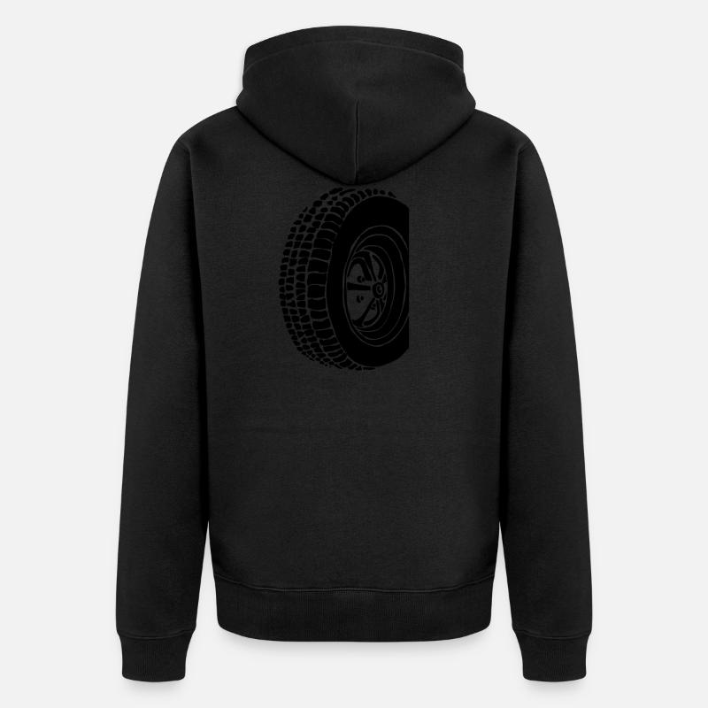 Pneus oldschool - Veste à capuche bio Premium Unisexe - noir