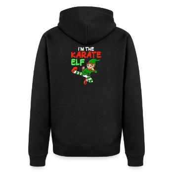 Je suis l’elfe de karaté correspondant à la famille Noël - Veste à capuche bio Premium Unisexe - noir - Dos - Nico (187cm)