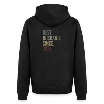 Meilleur mari depuis 2021 - Veste à capuche bio Premium Unisexe - noir - Dos - Nico (187cm)