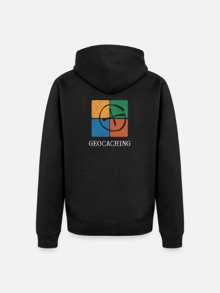 Geocaching Geocacher - Unisex Premium Organic Zip Hoodie - black