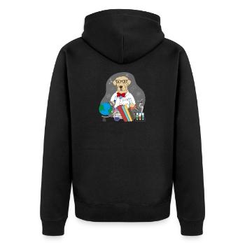 LABRADOR Wissenschaftler - Unisex Premium Bio Zip Hoodie - Schwarz - Hinten - Nico (187cm)