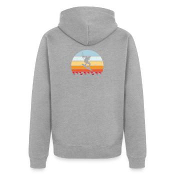 KIte Surfing | Surfer - Unisex Premium Organic Zip Hoodie - heather grey - Back - Nico (187cm)