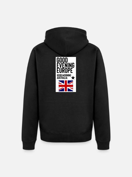 Good Evening Europe - Unisex Premium Organic Zip Hoodie - black