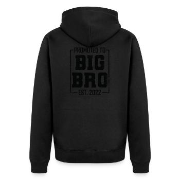 Promoted to Big Brother Est 2022 - Unisex Premium Organic Zip Hoodie - black - Back - Nico (187cm)
