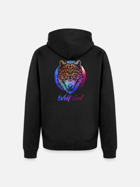 Wolf - Unisex Premium Organic Zip Hoodie - black