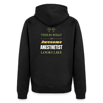 Anesthésiste - Veste à capuche bio Premium Unisexe - noir - Dos - Nico (187cm)