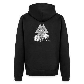 Viking Odin’s Wolves Viking Motif Sport - Veste à capuche bio Premium Unisexe - noir - Dos - Nico (187cm)