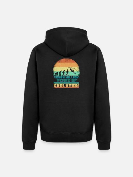 Stabhochsprung Evolution Geschenkidee 005-189 - Unisex Premium Bio Zip Hoodie - Schwarz