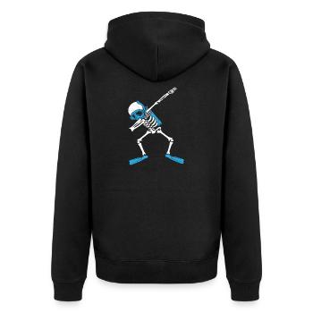 Scuba Diver Dabbing Skeleton Diver Tauchen - Unisex Premium Bio Zip Hoodie - Schwarz - Hinten - Nico (187cm)