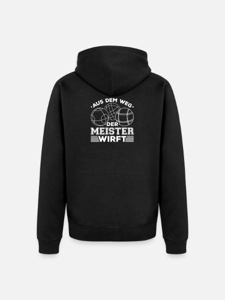 Boule Meister Boule Petanque - Unisex Premium Bio Zip Hoodie - Schwarz