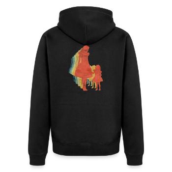 Madre e hija retro color vintage - Veste à capuche bio Premium Unisexe - noir - Dos - Nico (187cm)