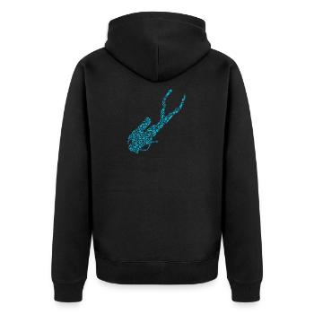 Scuba Diver Scuba Dive Tauchen - Unisex Premium Bio Zip Hoodie - Schwarz - Hinten - Nico (187cm)