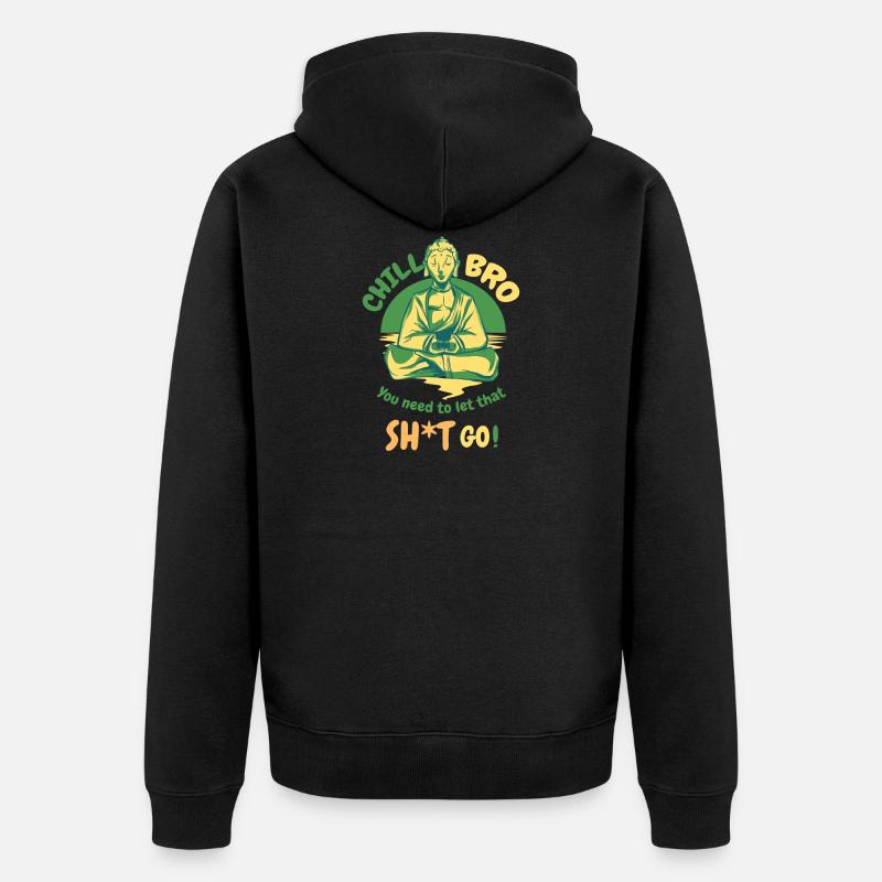 Meditation - Unisex Premium Organic Zip Hoodie - black