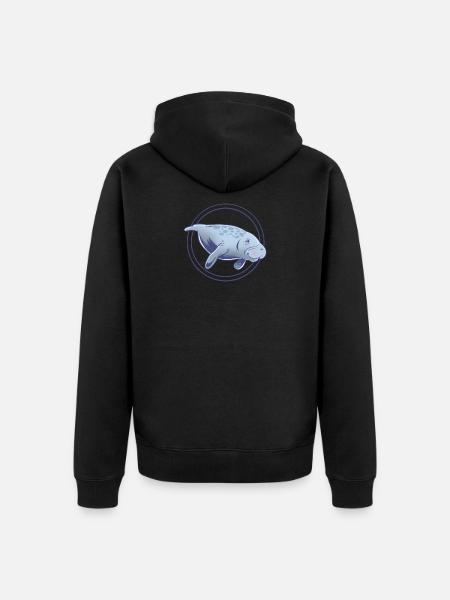 Cute Florida Manatee - Unisex Premium Organic Zip Hoodie - black