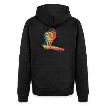 Gymnast-Mädchen auf Balance-Strahl-Retro - Unisex Premium Bio Zip Hoodie - Schwarz - Hinten - Nico (187cm)