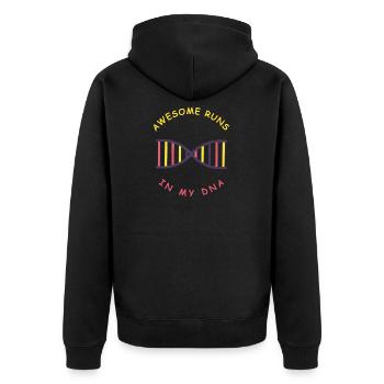 Down Syndrom Tag Spruch Chromosom Geschenkidee - Unisex Premium Bio Zip Hoodie - Schwarz - Hinten - Nico (187cm)