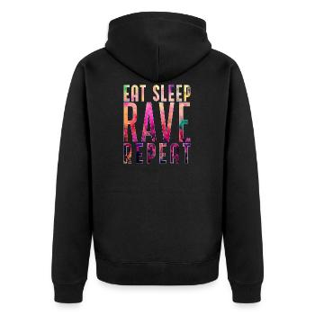EAT SLEEP RAVE REPEAT T-Shirt Raver - Veste à capuche bio Premium Unisexe - noir - Dos - Nico (187cm)