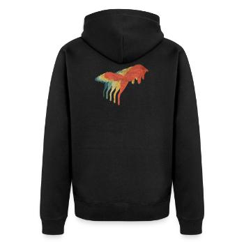 Fox retro color vintage - Veste à capuche bio Premium Unisexe - noir - Dos - Nico (187cm)