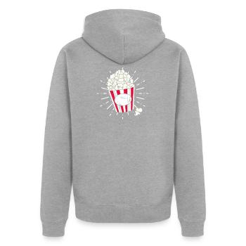 Mardi Gras & Carnival - Retro Popcorn - Unisex Premium Bio Zip Hoodie - Grau meliert - Hinten - Nico (187cm)