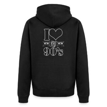 Love The 90s Oldschool Party Costume - Unisex Premium Organic Zip Hoodie - black - Back - Nico (187cm)
