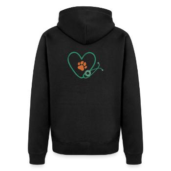 Veterinarian Veterinary Medicine Doctor for Animals - Unisex Premium Organic Zip Hoodie - black - Back - Nico (187cm)