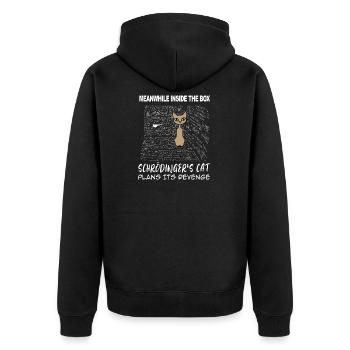 En attendant dans la boîte le chat de Schrödinger - Veste à capuche bio Premium Unisexe - noir - Dos - Nico (187cm)