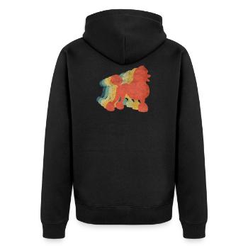 Color vintage retro caniche - Veste à capuche bio Premium Unisexe - noir - Dos - Nico (187cm)