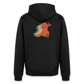 Tango Dance Retro Vintage Farbe - Unisex Premium Bio Zip Hoodie - Schwarz - Hinten - Nico (187cm)