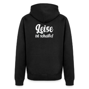 Leise Ist Scheiße Für Motorradfans Motorradfahrer - Unisex Premium Bio Zip Hoodie - Schwarz - Hinten - Nico (187cm)