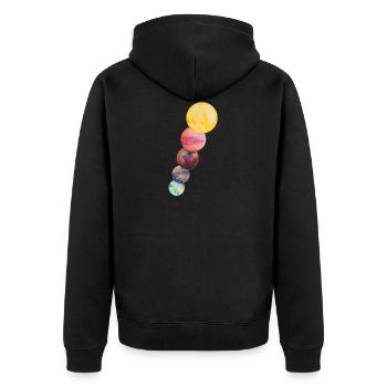super planets on the space - Veste à capuche bio Premium Unisexe - noir - Dos - Nico (187cm)