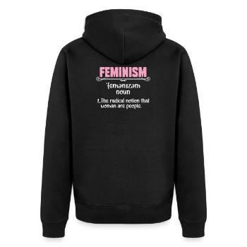 Feminism Definition Unrestricted Women's Rights - Unisex Premium Organic Zip Hoodie - black - Back - Nico (187cm)