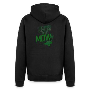 Lawn Mowing Lawn Care - Unisex Premium Organic Zip Hoodie - black - Back - Nico (187cm)