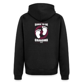 Bald Oma 2022 Zum ersten Mal Großmutter Pun - Unisex Premium Bio Zip Hoodie - Schwarz - Hinten - Nico (187cm)