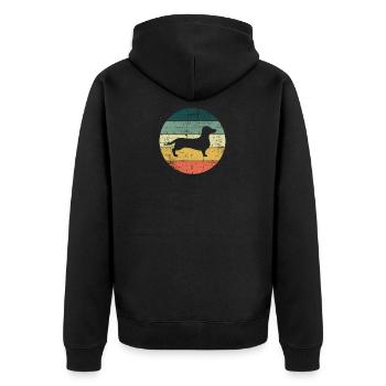 Teckel amoureux des chiens Retro pet vintage Idée cadeau - Veste à capuche bio Premium Unisexe - noir - Dos - Nico (187cm)