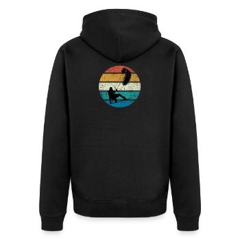 Kiteboarding Kiteboarder Kiteboard Silhouette Nein - Unisex Premium Bio Zip Hoodie - Schwarz - Hinten - Nico (187cm)