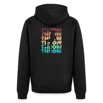 Track and Field Javelin Throwing Thrower - Unisex Premium Bio Zip Hoodie - Schwarz - Hinten - Nico (187cm)
