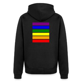 Couleurs United Pride - Veste à capuche bio Premium Unisexe - noir - Dos - Nico (187cm)