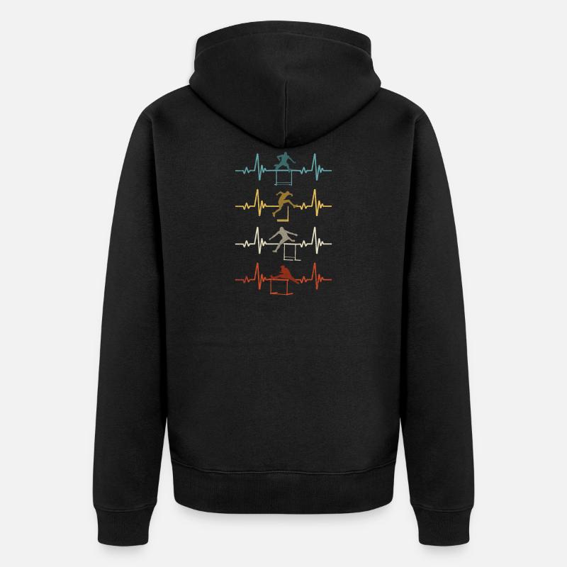 Course de haies Athlétisme Athlétisme - Veste à capuche bio Premium Unisexe - noir
