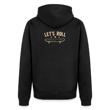 Skateboarder Let’s Roll Skateboard - Veste à capuche bio Premium Unisexe - noir - Dos - Nico (187cm)