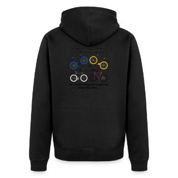 Faire du vélo, j’ai peut-être l’air de t’écouter - Veste à capuche bio Premium Unisexe - noir - Dos - Nico (187cm)