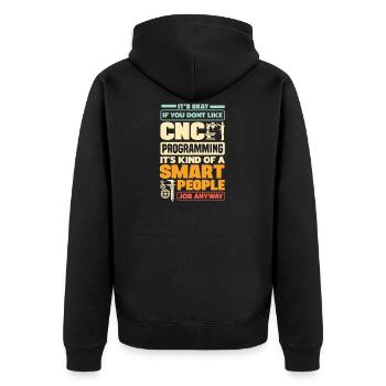 Cnc Machinist Metalworker Machining CNC - Unisex Premium Organic Zip Hoodie - black - Back - Nico (187cm)