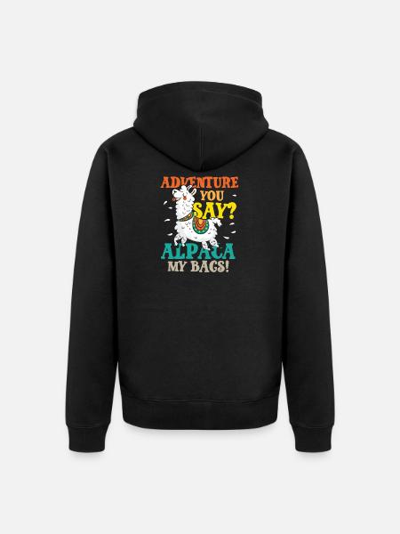 Alpaca my bags - Unisex Premium Organic Zip Hoodie - black
