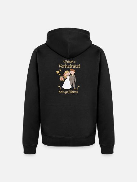 40 Jahre Verheiratet Rubinhochzeit Geschenk - Unisex Premium Bio Zip Hoodie - Schwarz