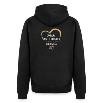 38 Jahre Verheiratet Feuerhochzeit Geschenk - Unisex Premium Bio Zip Hoodie - Schwarz - Hinten - Nico (187cm)