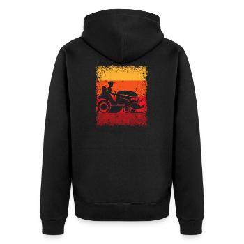 Rasenmäher Rasentraktor Aufsitzmäher Rasenmähen - Unisex Premium Bio Zip Hoodie - Schwarz - Hinten - Nico (187cm)