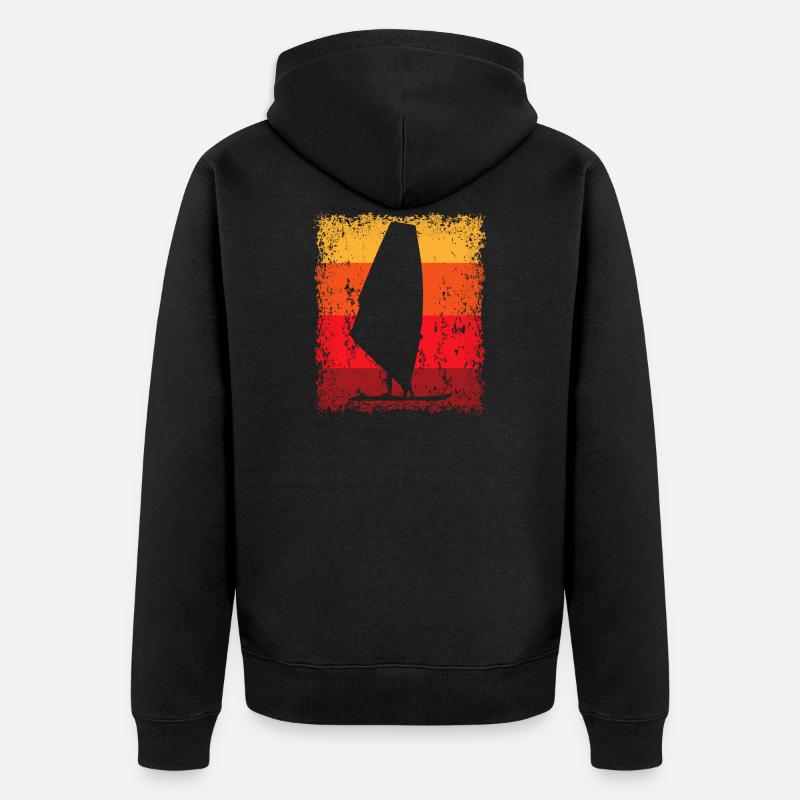 Windsurf Windsurfen Windsurfer Windsurfing - Unisex Premium Bio Zip Hoodie - Schwarz