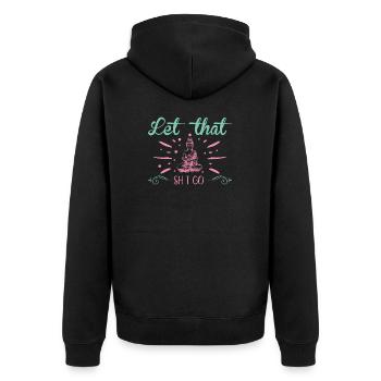 Yoga Bouddha Méditation Soulagement du stress Laissez-le - Veste à capuche bio Premium Unisexe - noir - Dos - Nico (187cm)