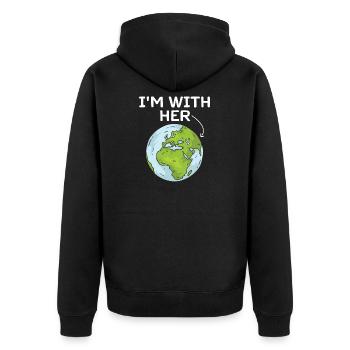 I'm With Her Earth Environment Awareness Earth Day - Veste à capuche bio Premium Unisexe - noir - Dos - Nico (187cm)