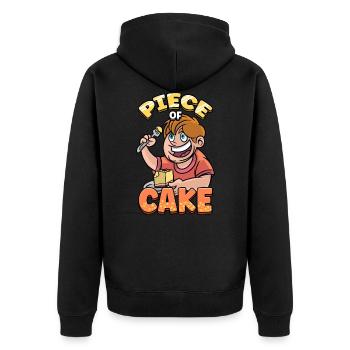 Piece Of Cake Delicious Cake Bakery - Unisex Premium Bio Zip Hoodie - Schwarz - Hinten - Nico (187cm)